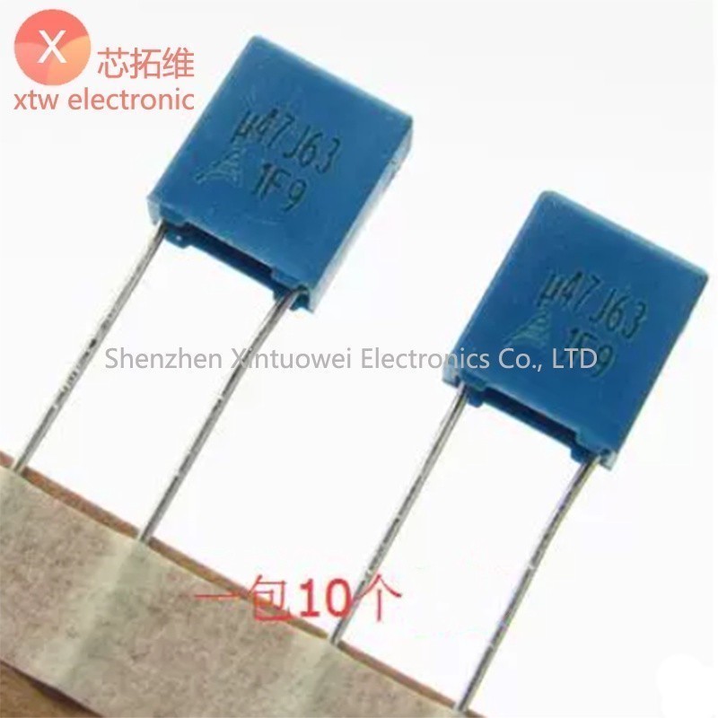 (10 ชิ้น) ตัวเก็บประจุสอบเทียบ 63V474J 470NF 0.47UF 474 50V Pin Pitch=5 มม.