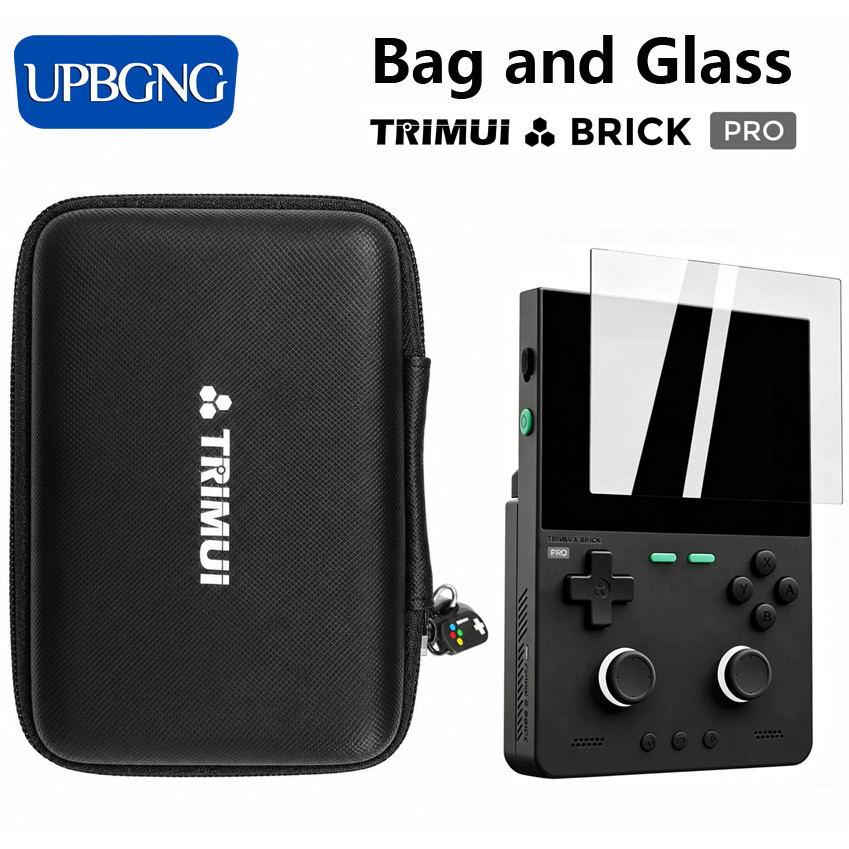 กระเป๋าและแก้วสําหรับ Trimui Brick Pro ป้องกันหน้าจอ EVA แบบพกพาสําหรับ Trimui Brick Pro กระจกนิรภัย
