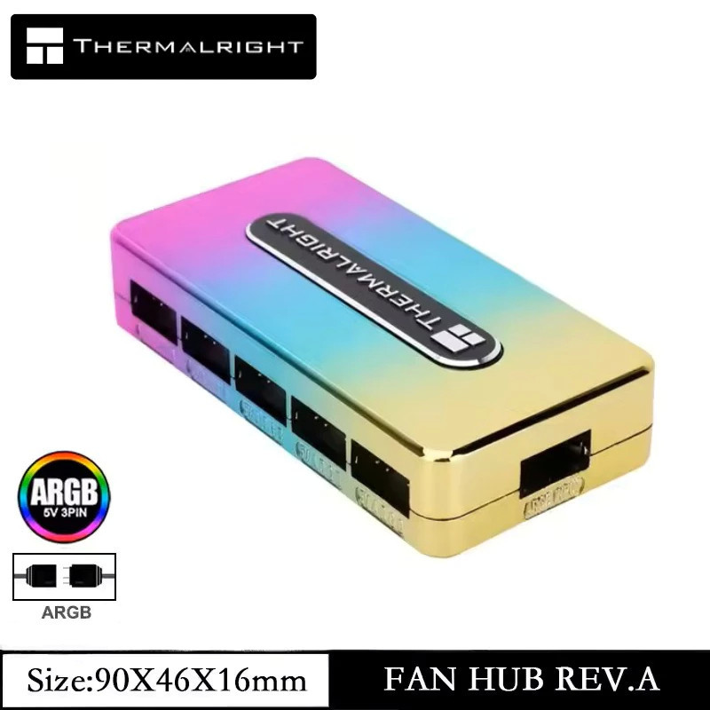 Thermalright ARGB Fan Hub 10-Port 4 Pin PC Fan Hub Controller 3 Pin ARGB Fan Hub แม่เหล็กดูด SATA สา