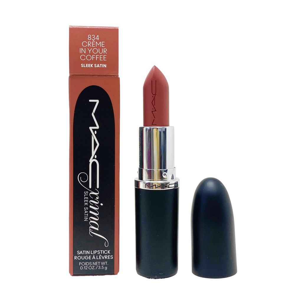 MAC Ximal Ximal Sleek Satin Lipstick-834 Creme In Your Coffee (ขนาดกลางสีชมพูสีน้ําตาล) 3.4g/3.5g BB