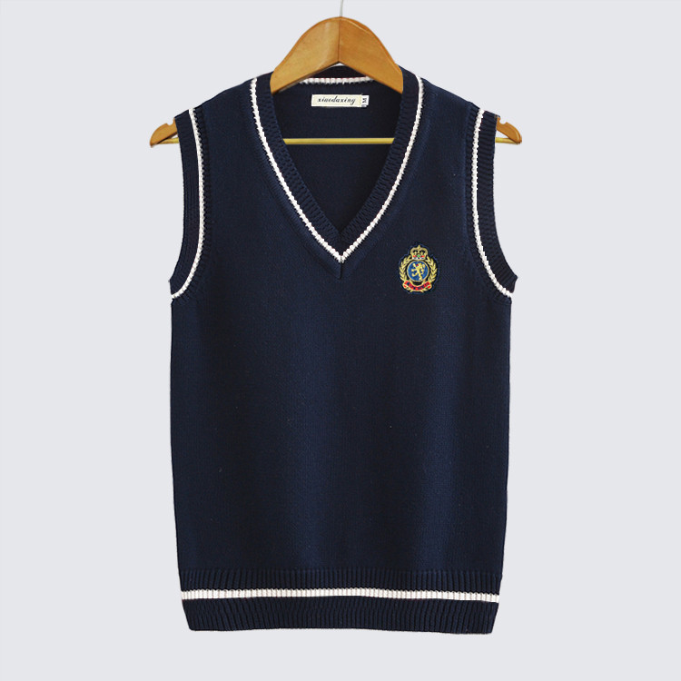 K เสื้อกันหนาวเสื้อกั๊ก High School Junior High School นักเรียนประถม ชุดนักเรียน เสื้อสเวตเตอร์คอวี 