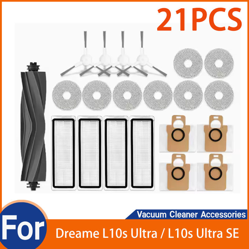 สําหรับ Dreame L10s Ultra / L10s Ultra SE อุปกรณ์เครื่องดูดฝุ่นหุ่นยนต์ (ชิ้นส่วนแพ็ค 21 ชิ้น)