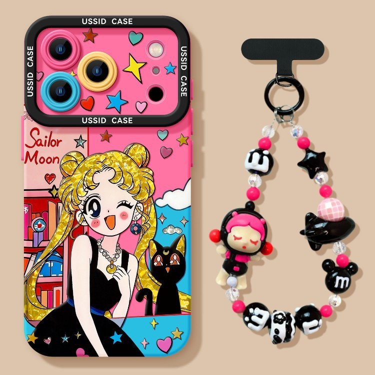 [น่ารักหวานเย็นสาวสวย] เคสโทรศัพท์ ไอโฟน สไตล์ใหม่ 17โปรแม็กซ์ ซิลิโคน 16/15 โซ่แขวน 14/13 กันกระแทก 12