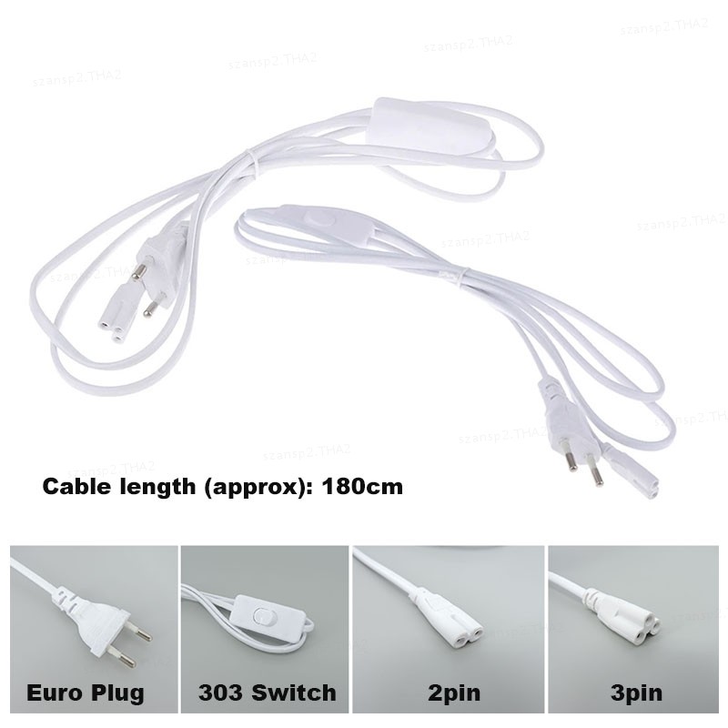 1.8m อุปกรณ์เสริม 250V EU ปลั๊กสายไฟเปิด/ปิดสายสวิทช์สําหรับ T5 LED หลอด T8 ชาร์จ 2p 3p ลวด THA2