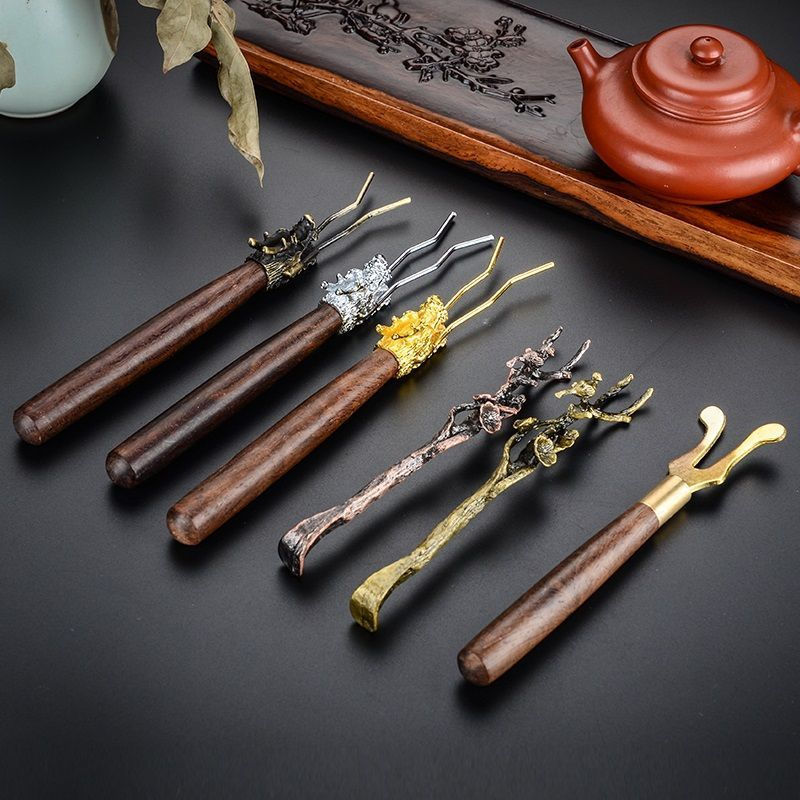 12y Copper tea pot fork, tea set accessories, new iron pot lid, tea ceremony accessories, handmade 4