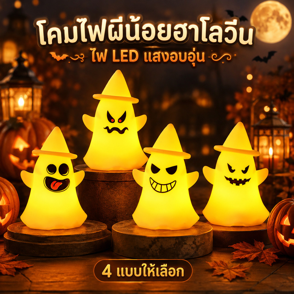 ส่งจากกรุงเทพฯ ของตกแต่งไฟผีฮาโลวีน ของตกแต่งผีเรืองแสง ของเล่นเรืองแสงสำหรับงานปาร์ตี้ ของตกแต่งฮาโลวีน