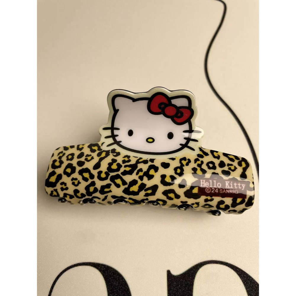 ยางมัดผม sanrio กิ๊บ sanrio น่ารัก Sanrio Katie kt เสือดาวพิมพ์แฟชั่นเดี่ยวอุปกรณ์เสริมผมคลิปการ์ตูน
