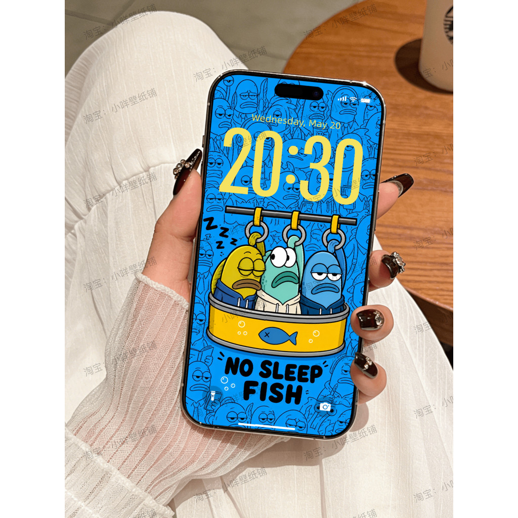 582 | Biqibao Working Fish Commuter Overtime iOS26 วอลล์เปเปอร์ | วอลเปเปอร์นางเงือกทํางาน Biqibao
