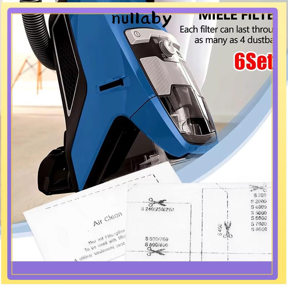NULLABY 6 ชุดผ้าฝ้ายกรองไอเสียเครื่องดูดฝุ่น, Air Clean เครื่องใช้ในบ้านอะไหล่สําหรับ Miele Complete