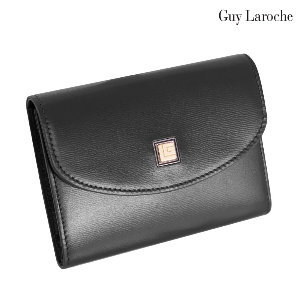 Guy Laroche กระเป๋าสตางค์ผู้หญิง 3 พับกลาง สีดำ รุ่น AGP10533W6BLM