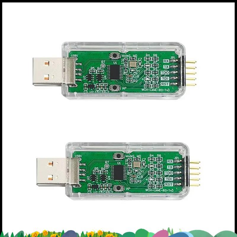 Super 2 ชิ้น WCH-LinkE ออนไลน์ดาวน์โหลด Debugger สนับสนุน WCH RISC-V สถาปัตยกรรม MCU/SWD อินเทอร์เฟซ
