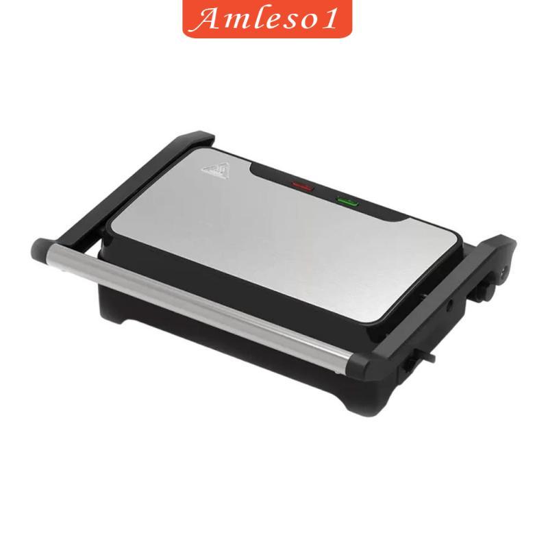 [Amleso1] Panini Press Grill 750W เครื่องทําขนมปังสําหรับเบอร์เกอร์สเต็กอาหารเช้า