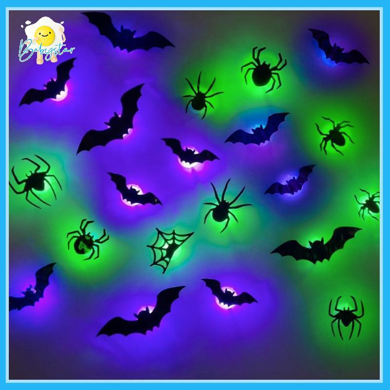[Inthehot-t] Halloween 3D Bat Night Light 9/12 Pa น้ําหนักเบา Stereoscopic Glowing Bat สําหรับ Holid