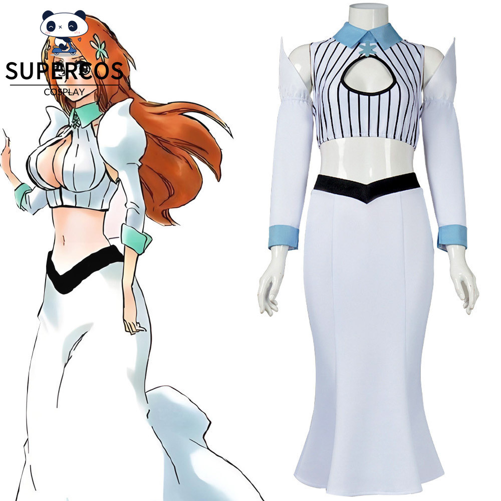 Bleach Inoue Orihime คอสเพลย์ชุดสีขาวเครื่องแต่งกายชุดสําหรับปาร์ตี้ฮาโลวีน