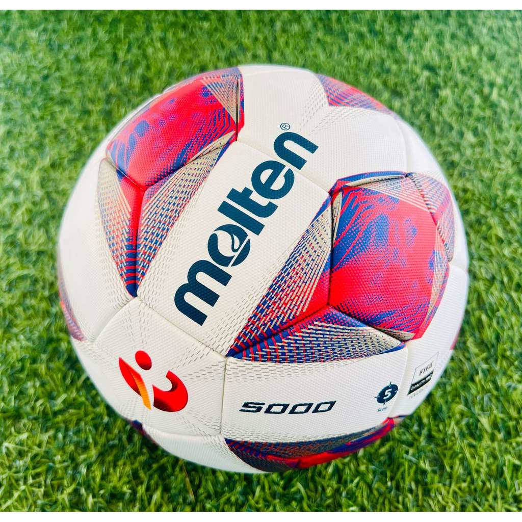 ลูกฟุตบอลหนังพียู (PU)ชนิดพิเศษ Molten F5A5000-TL1 เบอร์ 5 สีขาว-แดงFIFA QUALITY PROของแท้ 100% ตาข่