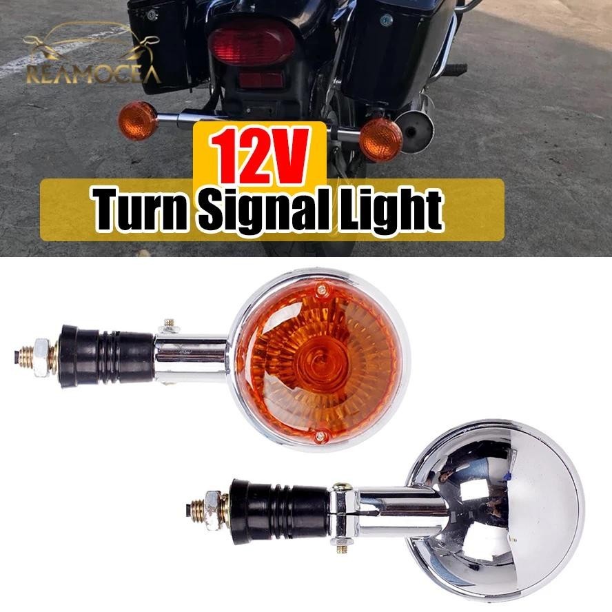 Reamocea 2 ชิ้นเลนส์สีส้มรถจักรยานยนต์ด้านหลังไฟเลี้ยว Amber Light สําหรับ Yamaha XV400 XV650 XV1100