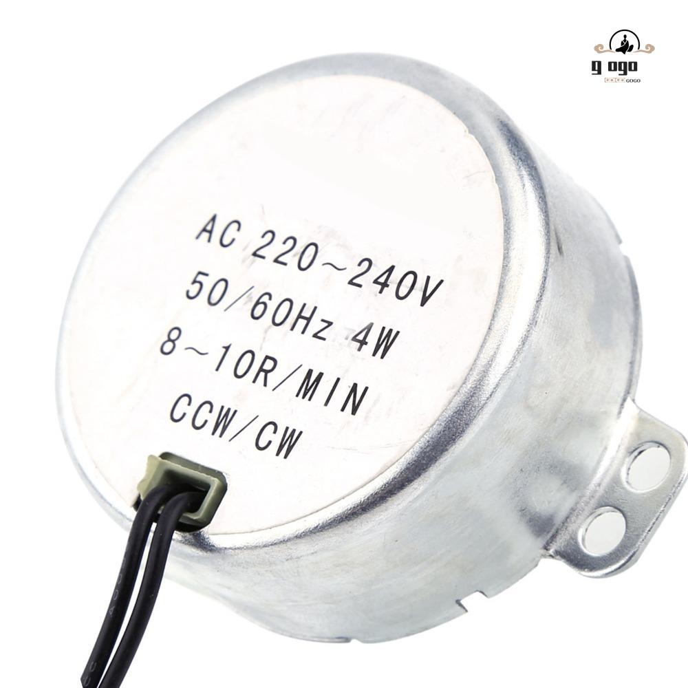 GOGOU Turntable มอเตอร์ซิงโครนัส, 220-240V AC 4W Power Synchronous Geared Motor, 8-10RPM ความเร็ว 50