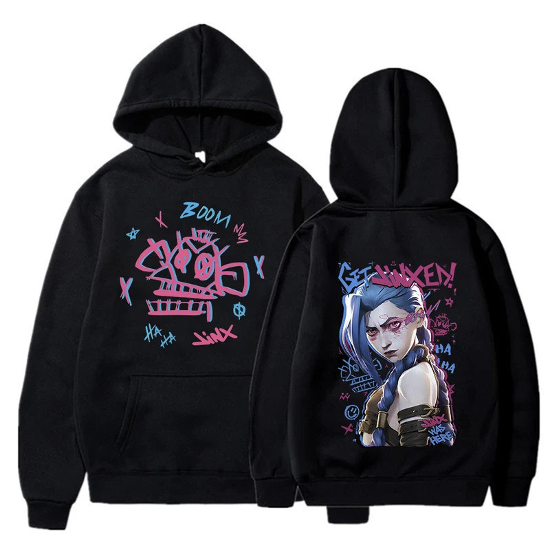 【เสื้อ Fashion】 ผ้าฝ้าย Hoodie unisex Anime Arcane-jinx เสื้อคอกลมคุณภาพดีด้านบน Long Sleeve Hoodie 