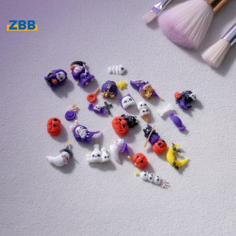 ZBB> ซิลิโคนฮาโลวีนเล็บแม่พิมพ์ 1PC Easy Demolding 3D Ghost ฟักทองค้างคาวรูปแบบสําหรับ DIY เล็บหัตถก
