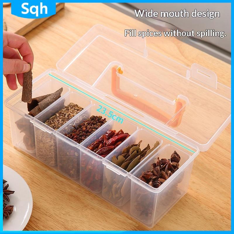 Bri 7 ชิ้น Tool Spices Organizer ชุดกล่องเก็บโปร่งใสพร้อม Dividers-แบบพกพากรณี ywr