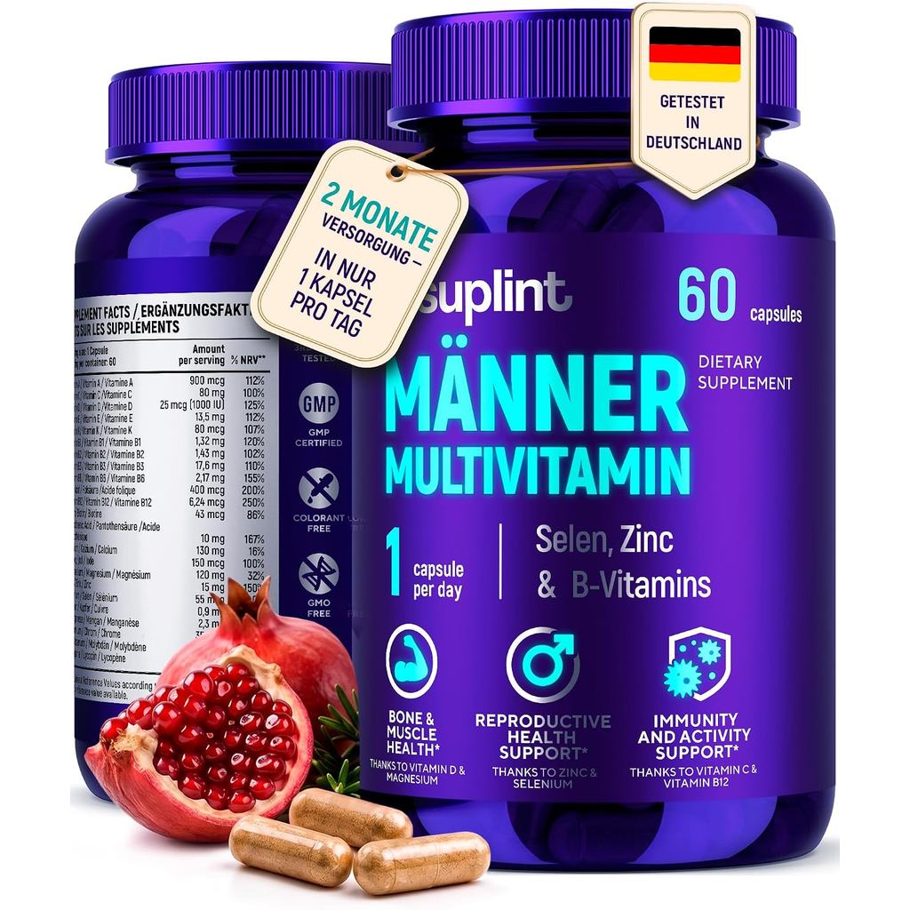 Men High-Dose Multivitamin Capsules for Men-Vitamin Complex-60 แคปซูล (Packaging May Differ)