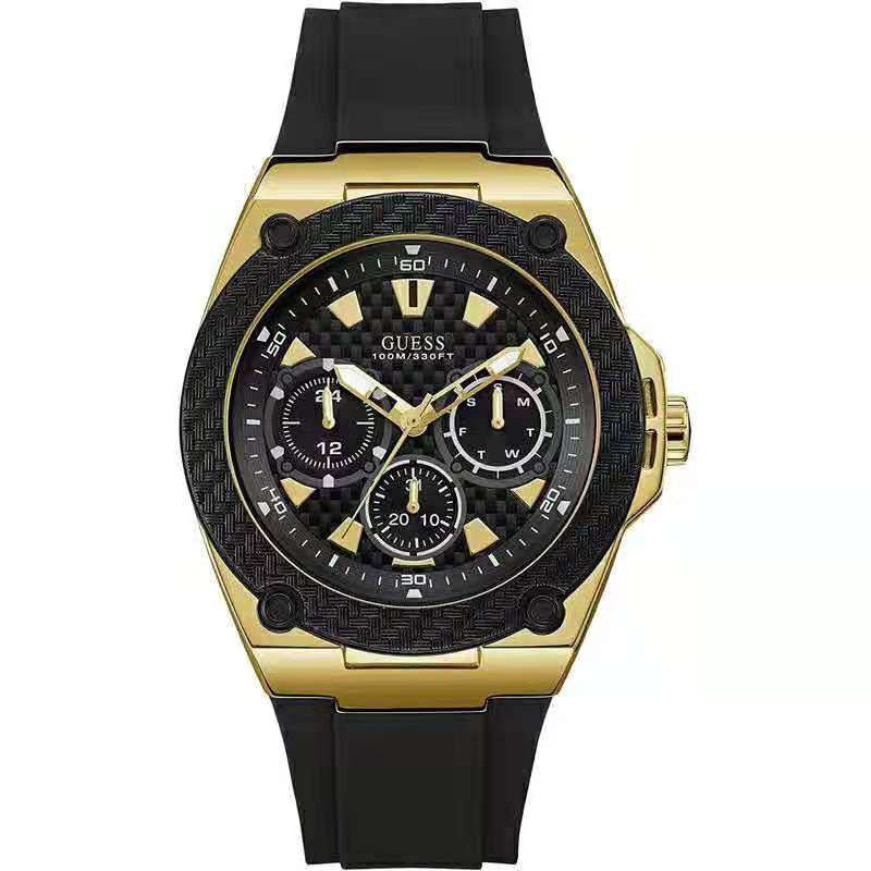 GUESS Legacy Quartz Black Dial Men's Watch W1049G5 45mm W1049G2 W1049G6 W1049G3