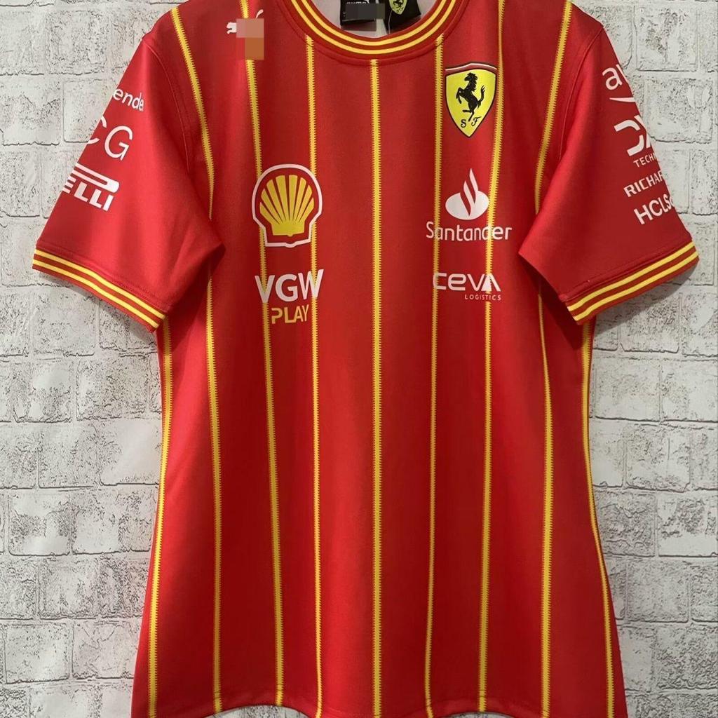 New F1 racing suit, breathable, moisture-wicking, quick-dry, size 55, Sainz, F1 racing red short sle