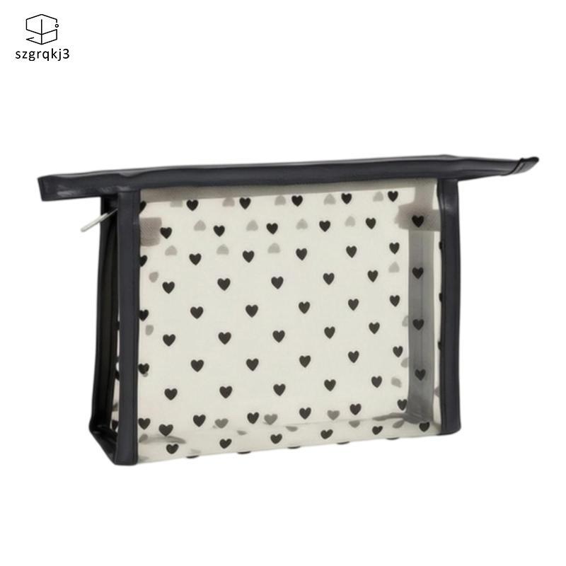 [szgrqkj3] กระเป๋าตาข่ายขนาดเล็กสําหรับเครื่องสําอาง Clear Travel Toiletry Bag กระเป๋ามินิน่ารักมีซิ