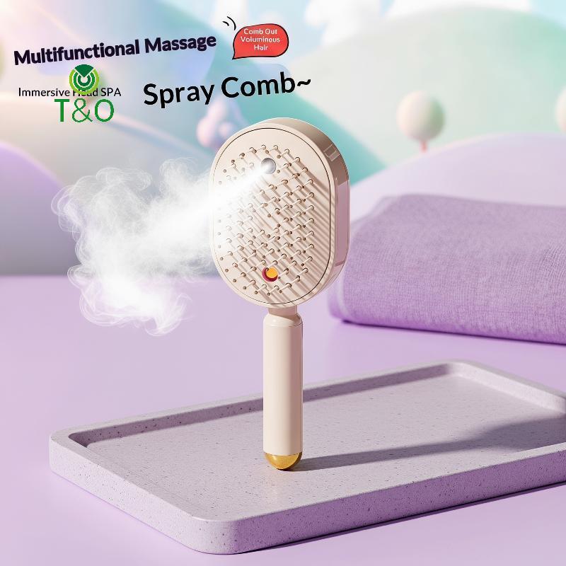 T&O ไฟฟ้า 3 ใน 1 Air Cushion Massageb Scalp Care Detangler สําหรับ Frizzy Curly Hair ผู้หญิงของใช้ส่