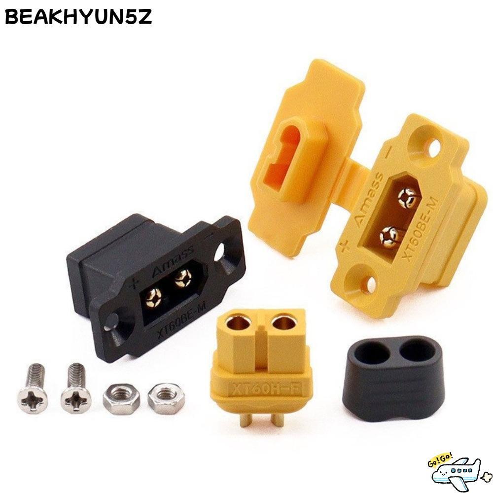 BEAKHYUN5Z XT60BE-MF Connector, สีดําสีเหลือง East เพื่อติดตั้ง XT60BE ปลั๊กตัวผู้, แบบพกพาพร้อมฝาคร