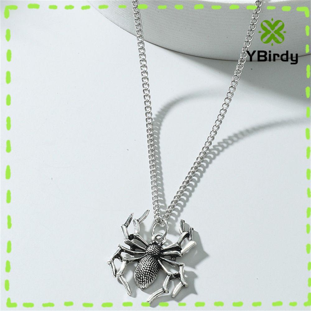 YRBWDYZDH สร้อยคอจี้แมงมุม Street Biker เครื่องประดับสีเงิน Choker สแตนเลส