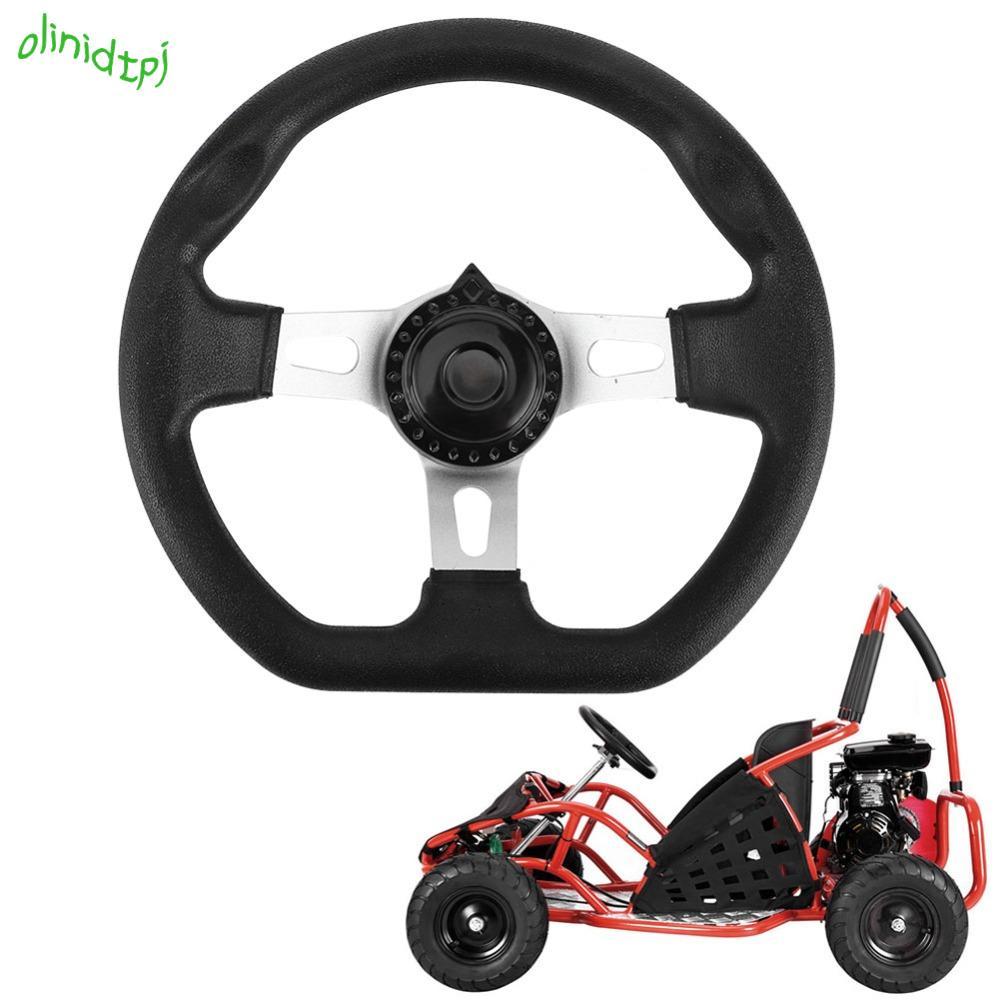 IOLINIDT Go Kart พวงมาลัย, 270 มม./10.63in เส้นผ่านศูนย์กลาง Quick Release Hub Buggy Racing พวงมาลัย