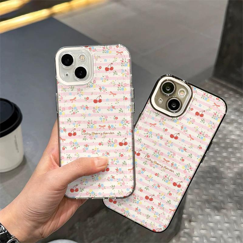 GOOD เคสไอโฟน ลายวัวการ์ตูน สไตล์ตลกขบขัน กันกระแทก เหมาะสำหรับ iPhoneX XR XSMax11 12 13 14 15 16 17ProMax ดอกซากุระ