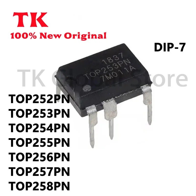 5PCS TOP252PN TOP253PN TOP254PN TOP255PN TOP256PN TOP257PN TOP258PN DIP-7 , In Stock ชิป ic ISYP