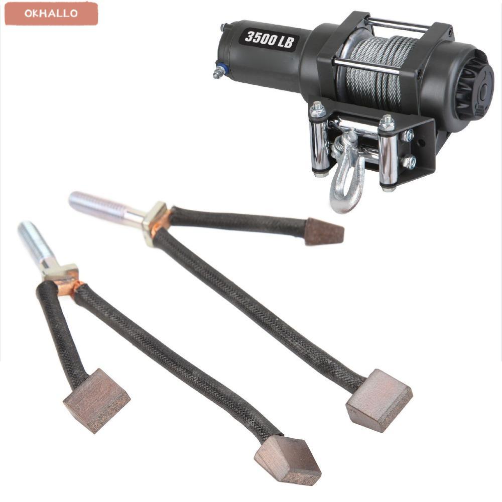 OKHALLO ชุดแปรงถ่าน, 2000-5000lb Winch Strong Power Output Motor Carbon Brush, ชุดแปรง Winch ทนทานสํ