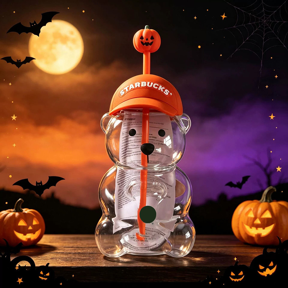 Bearista Starbucks Halloween Tumbler Cup แก้วใส Construction Halloween & Fall Decor