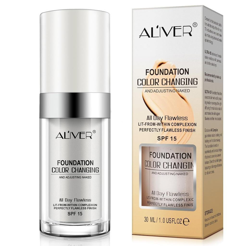 Sefudun Foundation1PCS,คอนซีลเลอร์,เครื่องสําอางรองพื้นโทนอบอุ่นเปลี่ยนสีไร้ที่ติ,คอนซีลเลอร์ผิวหน้า