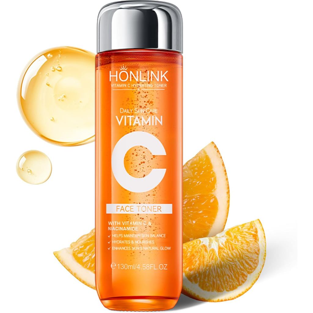 Vitamin C Face Toner 130ml, HONLINK 5X Vitamin C Complex พร้อม Niacinamide & Hyaluronic Acid, Hydrat