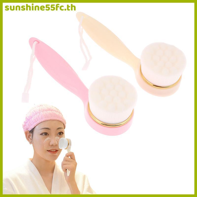 SUN Handle แปรงล้างหน้า Exfoliating Face Brush แปรงทําความสะอาดผิวหน้าสําหรับ Lady Face Cleaning Wom