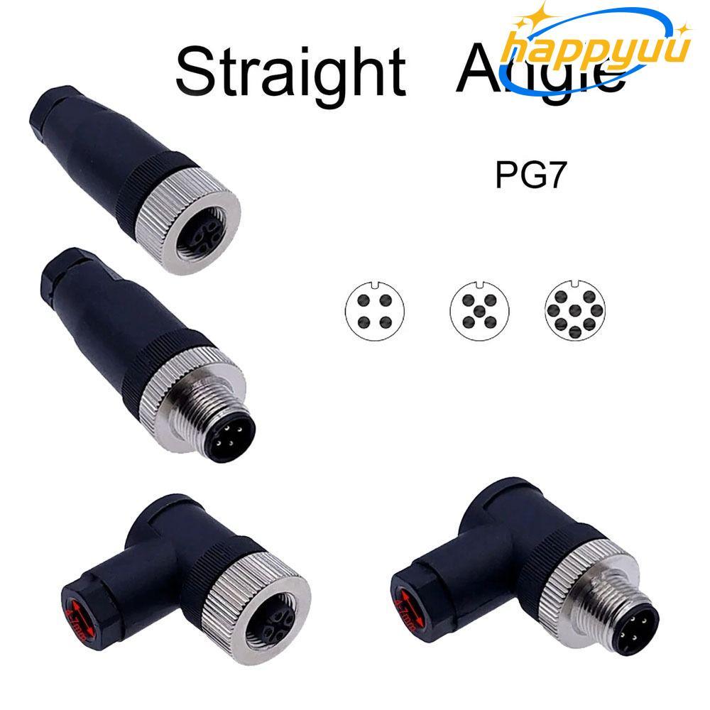 HAPPYUU M12 Sensor Connector, Connector Sensor Plug M12 ปลั๊กการบิน, M12 Sensor Cable Connector กันน