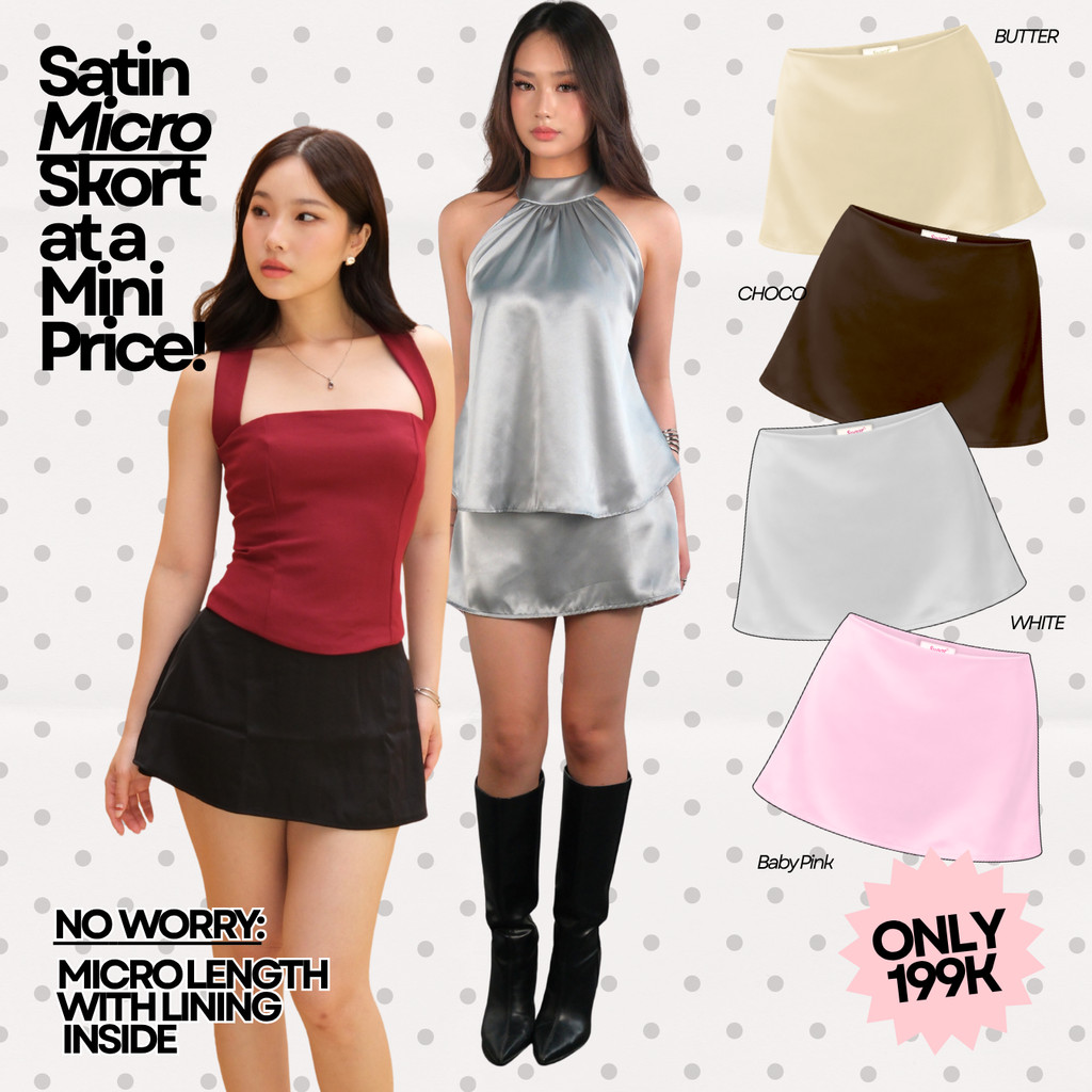 เธอใส่ Sugar x Isabella – Posie Micro Skort | กางเกงกระโปรงมินิเอวต่ํา Skort ผู้หญิง Y2K ชุด Fit Bod