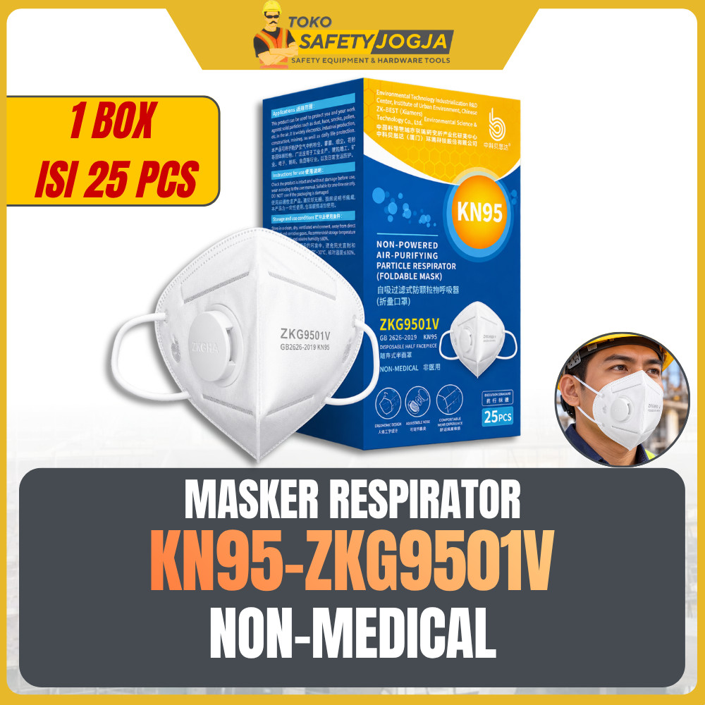 [1 กล่องบรรจุ 25 ชิ้น] KN95 Mask ZKG9501V Standard 3M 9501V+ เครื่องช่วยหายใจแบบไม่ใช้ทางการแพทย์ หน