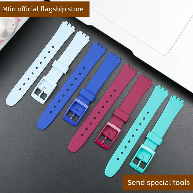 นาฬิกาผู้หญิง นาฬิกาเด็กผู้หญิง Swatch Swatch สายรัดซิลิโคนแบบสั้น12มิลลิเมตร