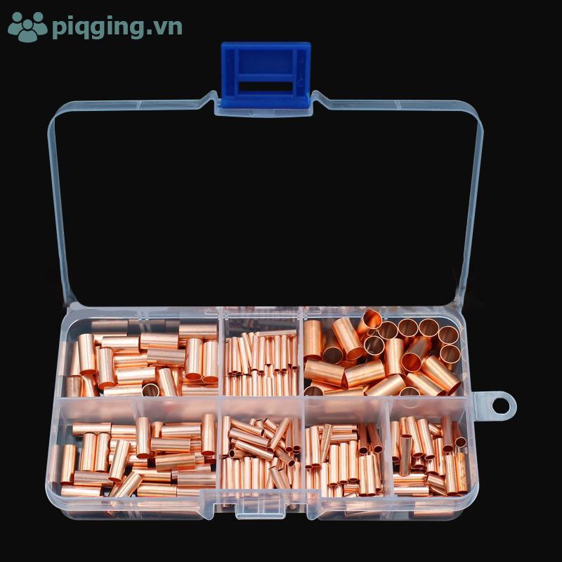 Piqging 125-578 ชิ้น Non-ฉนวน Butt Terminal Kit, 7 ขนาดทองแดง Crimp Connectors VN