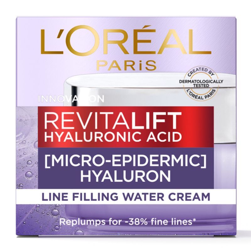 ลอรีอัลเดย์ครีมรีไวทัลลิฟท์ไฮยาลูรอนิคแอซิดพลัมปิง 50มล. Loreal Revitalift Hyaluronic Acid Plumping Day Cream 50ml.