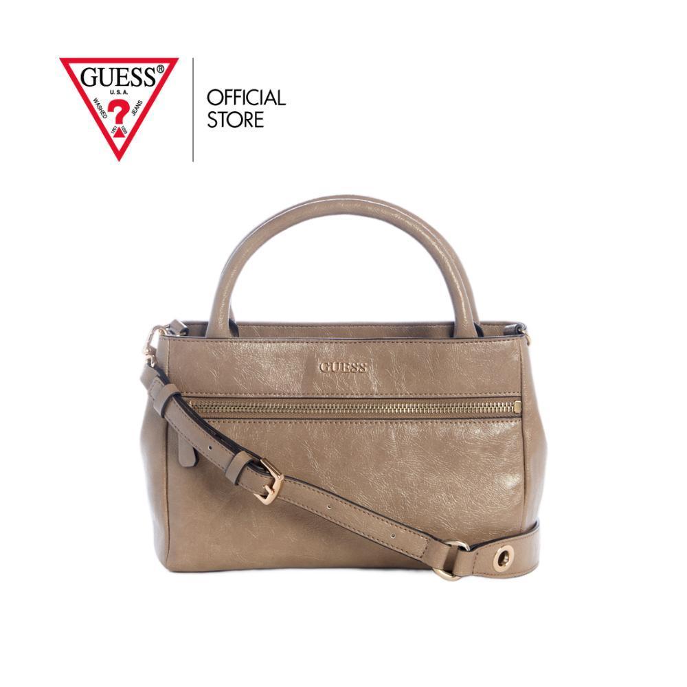 GUESS กระเป๋า รุ่น TG992976 JUSTINE MINI SATCHEL สีน้ำตาลอมเทา