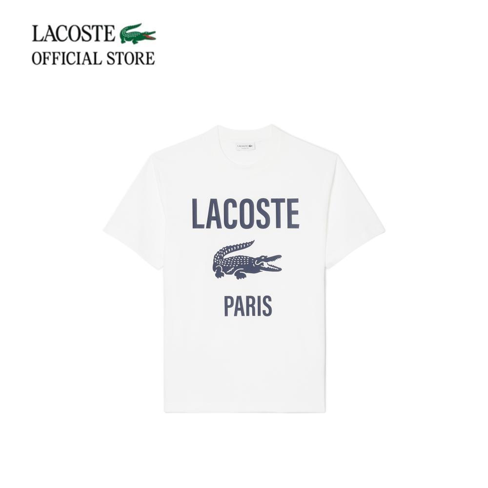 LACOSTE เสื้อยืดผู้ชาย PRINTED COTTON T-SHIRT รุ่น TH1756 - WHITE
