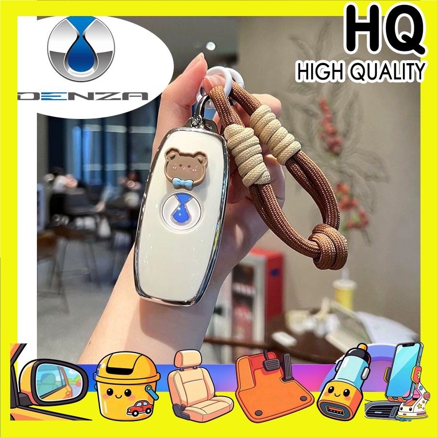 [READY]DENZA D9 Cartoon Key cover DENZA BYD DENZA EV Braided Rope Keychain QEB5
