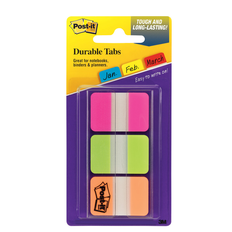 POST-IT ดัชนีแบบแข็ง ดูราเบิลแท็บ รุ่น 686-PGO คละสี ขนาด 1x1.5"