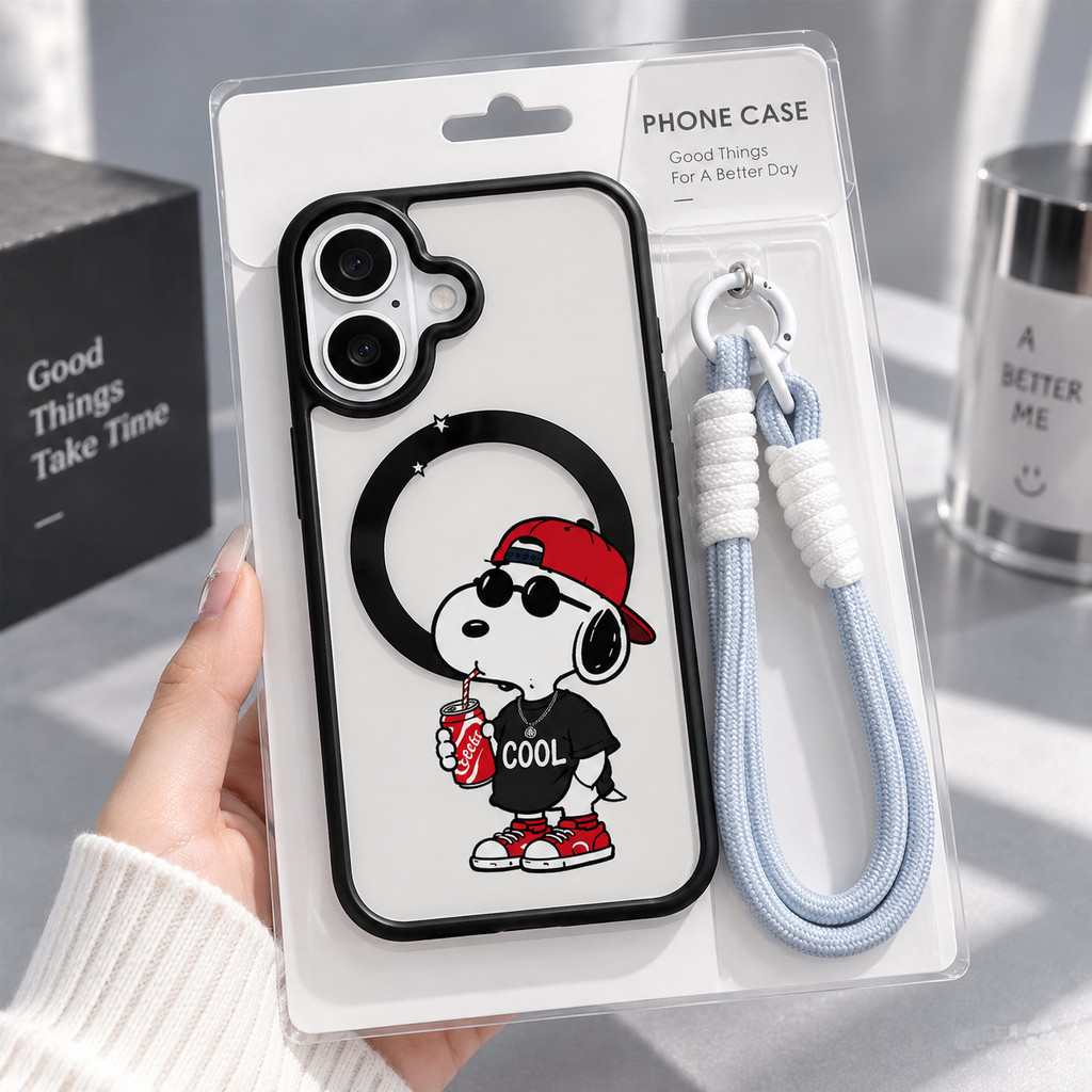เคสไอโฟน เคส iphone Snoopy สนูปี้ เคสแม่เหล็ก ผิวด้าน กันกระแทก iPhone 11 12 13 14 15 16 17/18PRO HHMSCX24